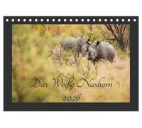 Das Weiße Nashorn (Tischkalender 2026 DIN A5 quer), CALVENDO Monatskalender: Das Breitmaulnashorn, auch Weißes Nashorn genannt, ist eines unserer ... und leider vom Aussterben bedroht.
