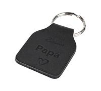 DASA WELL Porte-clés en cuir avec gravure « Bester Papa » - Pour homme, homme et papa - Porte-clés de voiture en cuir noir - Fabriqué à la main - Idée cadeau