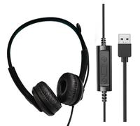 Dasbsug 3. Casque USB antibruit avec microphone filaire pour ordinateur portable, appels professionnels et conférence de bureau - Casque USB ergonomique avec isolation phonique