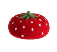 Dasbsug Bérets élégants en laine de fraise brodés respirant chapeau confortable pour des tenues élégantes charmantes, Aldult, Taille unique