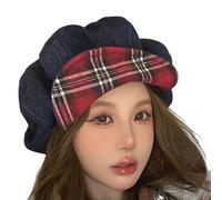 Dasbsug Bérets fantaisie faits à la main, chapeau de peintre unisexe pour filles, chapeau de cabbie en denim, chapeau de cabbie pour les loisirs en plein air, accessoires modernes pour femme