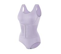 Dasbsug Body d'entraînement pour femme, contrôle de l'abdomen, levage des fesses, vêtement galbant de compression respirant en mélange de nylon pour femme, vêtement galbant pour femme, violet clair