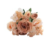 Dasbsug Bouquet de roses artificielles 7 fleurs artificielles - Décoration de mariage - Peu d'entretien - Décoration de mariage