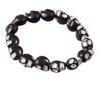 Dasbsug Bracelet élastique en résine avec breloque tête de mort - Accessoire pour tous les jours punk, taille unique, Comme décrit
