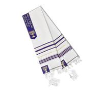 Dasbsug Châle de prière en tallit respirant de 180 cm avec motif traditionnel à rayures pour homme et femme avec tzitzit, violet, Taille unique