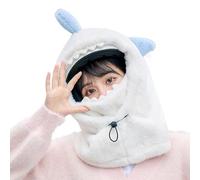 Dasbsug Couvre-casque de ski à capuche pour protéger le visage et le cou par temps froid coupe-vent, blanc, Taille unique