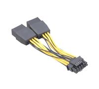 Dasbsug Double câble adaptateur d'alimentation efficace 8 broches 6 + 2 broches vers 12 + 4 broches 16 broches pour carte GPU RTX4070 12VHPWR intégration transparente