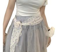 Dasbsug Écharpe élégante en soie à pois - Longue écharpe en soie - Cravate pour femme - Convient pour diverses occasions - Accessoire d'événement pour femme, Pois violets sur blanc, taille unique