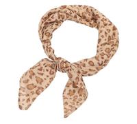 Dasbsug Écharpe en soie imprimée léopard de 65 cm pour femmes et filles, cravate courte, accessoire multifonction tendance pour toutes les tenues comme de la soie, kaki, taille unique