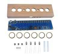 Dasbsug Ensemble de pièces électriques d'horloge à tube lumineux numérique avec coquille, anneaux en cuivre et circuit imprimé fabriqué à partir de bois numérique LED horloge kit électronique