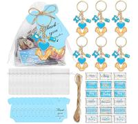 Dasbsug Lot de 6/20 porte-clés avec pendentif pieds de bébé avec étiquette autocollante à suspendre pour anniversaire, mariage et réunion d'entreprise