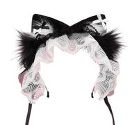 Dasbsug Serre-tête oreilles de chat en peluche - Design réglable - Accessoire essentiel pour costume - Cosplay - Tenue d'Halloween - Bandeau élégant avec oreilles de chat pour jeu de rôle