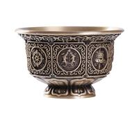 Dasbsug Tasse traditionnelle tibétaine avec huit symboles porte-bonheur en cuivre massif - Fournitures rituelles bouddhistes