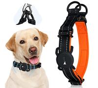 Dasbulk Air-tag Collier pour Chien, Colliers pour Chien en Nylon avec Rembourrage en néoprène, Réfléchissant et Réglable pour Petits et Moyens Chiens (30-40cm/ 2.2cm, Air-tag n'est Pas Inclus)