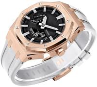 DASEB Boîtier métallique en acier inoxydable + bracelet de montre en caoutchouc fluoré pour GA2100/2110 GM2100 Kit de conversion pour montres pour homme GA2100, GM2100, Agate