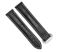 DASEB Bracelet de montre en cuir véritable pour Omega 300/150, noir et marron, boucle pliante, accessoires(Black C,20mm)