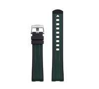 DASEB Bracelet de montre souple en caoutchouc de Silicone liquide, 20mm, pour Omega Seamaster 300, extrémité incurvée(Black Green 4)