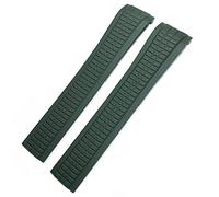 DASEB Bracelets de montre en caoutchouc fluoré coloré pour Patek 5164A 5167A AQUANAUT série Philippe boucle papillon bracelet de montre en Silicone 21mm(Green,Rose Buckle)