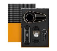 DASEB Ensemble d'accessoires 3 en 1 pour cigares - Outils de coupe et de perforation portables en alliage de zinc, taille de poche pour bureau, cadeau pour homme (B)