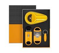 DASEB Ensemble d'accessoires 3 en 1 pour cigares - Outils de coupe et de perforation portables en alliage de zinc, taille de poche, coupe-cigare, cadeau pour homme (A)