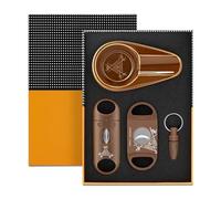 DASEB Ensemble d'accessoires 3 en 1 pour cigares - Outils de coupe et de perforation portables en alliage de zinc, taille de poche pour bureau, cadeau pour homme (C)