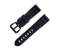 DASEB Pour Panerai bracelet ceinture accessoires pour PAM1392/0682 série bracelets de montre 22mm 24mm Fluororubber souple FKM caoutchouc bracelet de montre 42/44mm cadran(Black 3,22MM)
