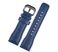 DASEB Veille en cuir authentique douce avec étanche pour hommes pour sept vendredi T1 / 01 T3 / 01 T2 / 01 Bande de montre de chute de vache de bracelet 26 mm(Blue silver)