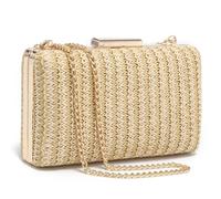 Dasein Sac à main de soirée pour femme - Pochette formelle - Pour mariage, cocktail, bal de fin d'année, Z Paille Beige