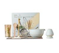 Dasellfa 8 Pcs Matcha Kit Complet, Fouet Matcha, Bol Matcha, Cuillere Matcha, Matcha Whisk, Cuillère Matcha avec Tous Les Accessoires, Cadeau pour Les Amateurs Matcha (beige)
