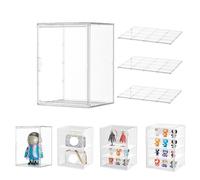 Dasellfa Vitrine Schaukasten Plexiglas Box, Acryl Vitrine, Sammlervitrine mit Tür, Für Minifiguren, Figuren Kleine, Action Figuren Spielzeug, Modellautos, Sammelfiguren (30*25*40cm-3)