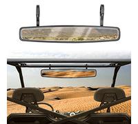 Dasen Wide Rear View Mirror-15" Rear View Convex Mirror w/1.75" Adjustable Clamp Kit 1.5 Inch Rubber Gasket Roll Round Bar Off-Road Fit Polaris Ranger RZR XP Maverick MAX ATV UTV
