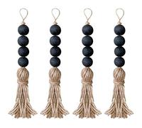 Dasertoe Closet Art Ferme Guirlande de perles en bois rustique Décoration de Poignée de porte avec pompons