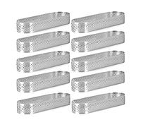 Dasertoe Lot de 10 anneaux à gâteau ovales perforés en acier inoxydable