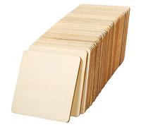 Dasertoe Lot de 72 tranches de bois carrées vierges 10,2 x 10,2 cm pour dessous de verre, pyrogravure, peinture, écriture, accessoires photo et décorations