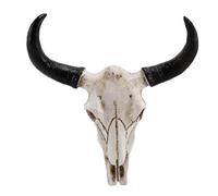Dasertoe RéSine Longhorn Vache TêTe de Crâne Tenture Murale DéCor 3D Animal Faune Sculpture Artisanat Cornes pour la DéCor