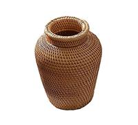Dasertoe Rotin Tissé Vase Art Vase Mode DéCoration de Table Plantes Pot de Faddish Pot de pour la DéCoration IntéRieure