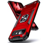 DASFOND Armor - Coque de protection pour Google Pixel 10A - 5G - Militaire - Anti-chocs - Avec anneau de support en métal à 360 ° - Pour support de téléphone portable et aimant de voiture - Rouge
