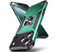 DASFOND Armor Coque de protection pour iPhone 17 Pro, résistante aux chocs, militaire [mise à niveau 2.0] Anneau de support en métal à 360 ° [avec aimant de voiture] Vert foncé