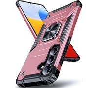 DASFOND Armor - Coque de protection pour Samsung Galaxy S26 Plus 5G - Militaire - Anti-chocs - Avec anneau de support en métal à 360 ° - Pour support de téléphone portable - Aimant de voiture - Rose