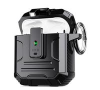 DASFOND Armor Coque pour Airpods 2/1 - Protection Totale et Style Élégant Étui Robuste Anti-Chocs avec Clip de Verrouillage Sécurisé Compatible avec Airpods 2/1 génération Case, Noir