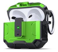 DASFOND Armor Coque pour Airpods 3 - Protection Totale et Style Élégant Étui Robuste Anti-Chocs avec Clip de Verrouillage Sécurisé Compatible avec AirPods 3 génération Case, Vert Herbe