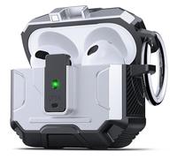 DASFOND Armor Coque pour Airpods 3 - Protection Totale et Style Élégant Étui Robuste Anti-Chocs avec Clip de Verrouillage Sécurisé Compatible avec AirPods 3 génération Case, Argent