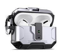 DASFOND Coque pour AirPods Pro 2 - Protection Totale et Style Élégant Étui Robuste Anti-Chocs avec Clip de Verrouillage Sécurisé Compatible avec Airpods Pro 2022, Argent