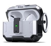 DASFOND Coque pour AirPods Pro - Protection Totale et Style Élégant Étui Robuste Anti-Chocs avec Clip de Verrouillage Sécurisé Compatible avec Airpods Pro 2023/2022/2019, Argent