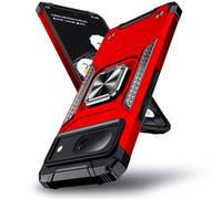 DASFOND Coque pour Google 8, Housse de Protection Antichoc de Qualité Militaire, Etui avec Anneau Métallique Améliorée [Support Magnétique], Compatible avec Google 8 6,1 Pouces, Rouge