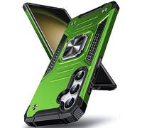 DASFOND Coque S23 FE, Housse de Protection Antichoc de Qualité Militaire, Etui avec Anneau Métallique Améliorée [Support Magnétique], Compatible avec S23 FE 6,4 Pouces, Vert Herbe