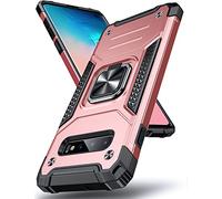 DASFOND Funda Galaxy S10 Plus, Funda Protectora de Grado Militar Para teléfono Con Soporte de Anillo de Metal Reforzado [Soporte de Montaje magnético] Compatible Samsung Galaxy S10 Plus, Oro Rosa