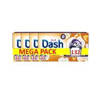 Dash 2-en-1 PODS Lessive Capsules, 132 Lavages (4x33 Tablettes), Ambre et Orchidée, Ultra Nettoyant Et Fraîcheur Longue Durée, Élimine Les Saletés et Taches Incrustées, Fabriqué en France