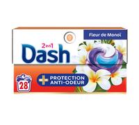 Dash 2-en-1 Tablettes de protection anti-odeurs, Fleur de Monoi, 28 doses