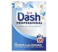 Dash 2 in 1 Professional Lessive en poudre Fleur de lotus et lys, 100 lavages, 5.5kg